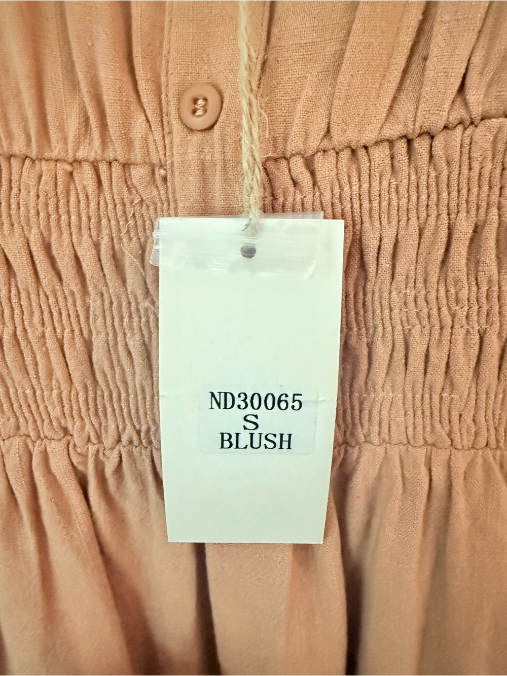 Tiered Smocked Waist Mini Dress in Rusty Terracotta - Picture 4 of 5
